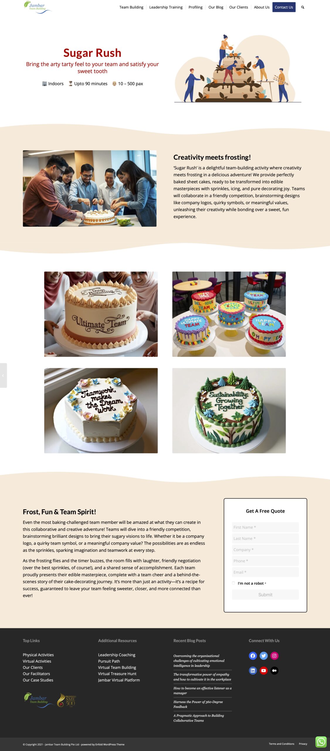 A full page screenshot of the Sugar Rush landing page