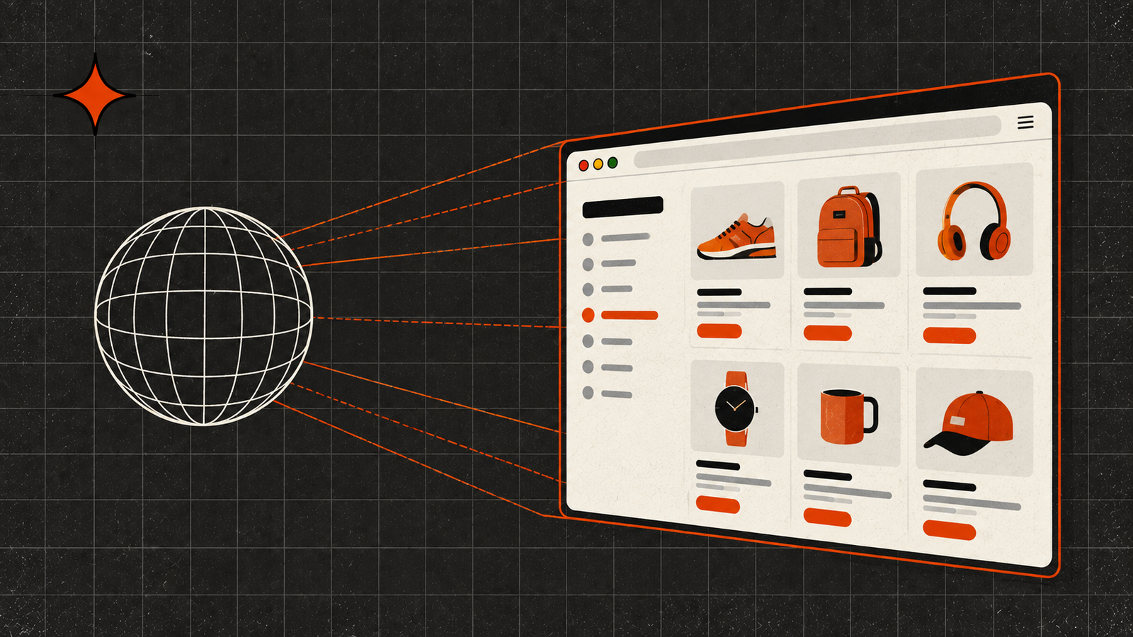 An illustration of an AI agent scanning a web page