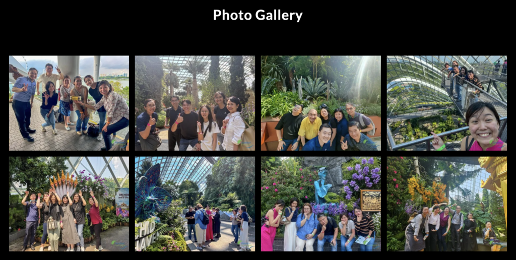 A screenshot of an activity page's photo gallery section on Jambar Team Building website before the rebuild