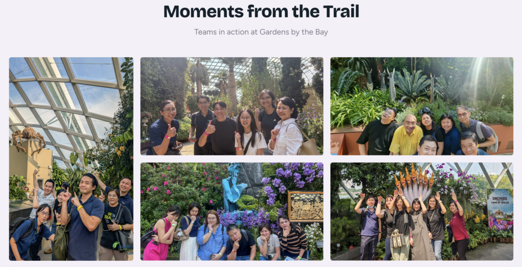 A screenshot of an activity page's photo gallery section on Jambar Team Building website after the rebuild