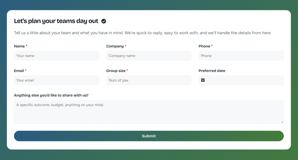 A screenshot of a reusable section created using Elements feature in GeneratePress
